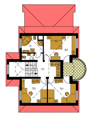 Image miroir | Plan de sol du premier étage - HORIZONT 60